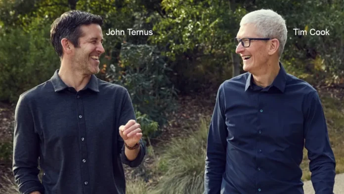 John Ternus and Tim Cook